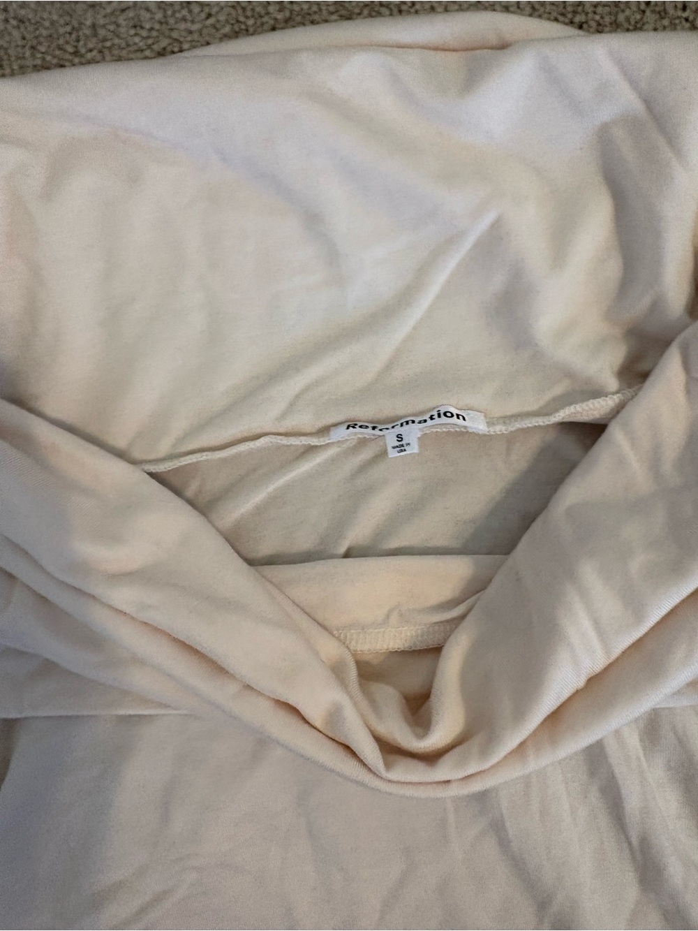 Reformation Cream Hooded Pullover